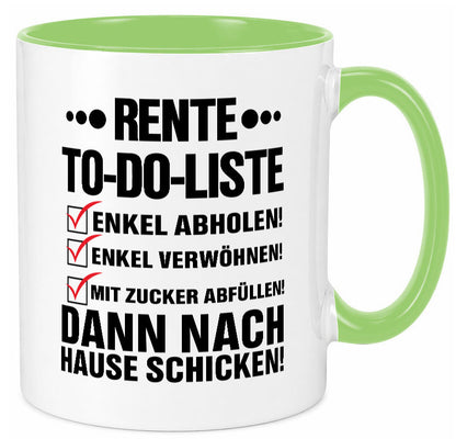Rente To-Do-Liste | Rentner Tasse Enkel verwöhnen Geschenk Ruhestand Jubiläum
