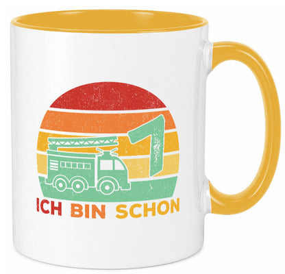 7. geburtstag | Feuerwehrauto 7 Jahre Feuerwehr Geschenk Geschenkidee lustiger Tasse