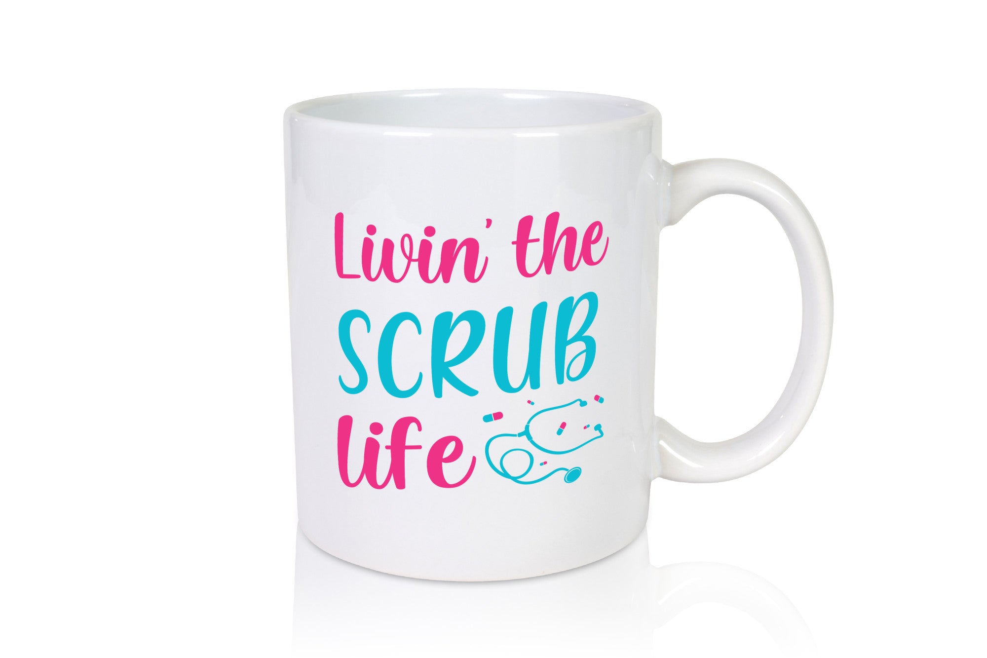 Livin the Scrub life | Stethoskop Tabletten Geschenkidee Humor Tasse