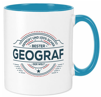 Geprüft und sicher: Geograf | Geografie Geschenkidee Humor Tasse