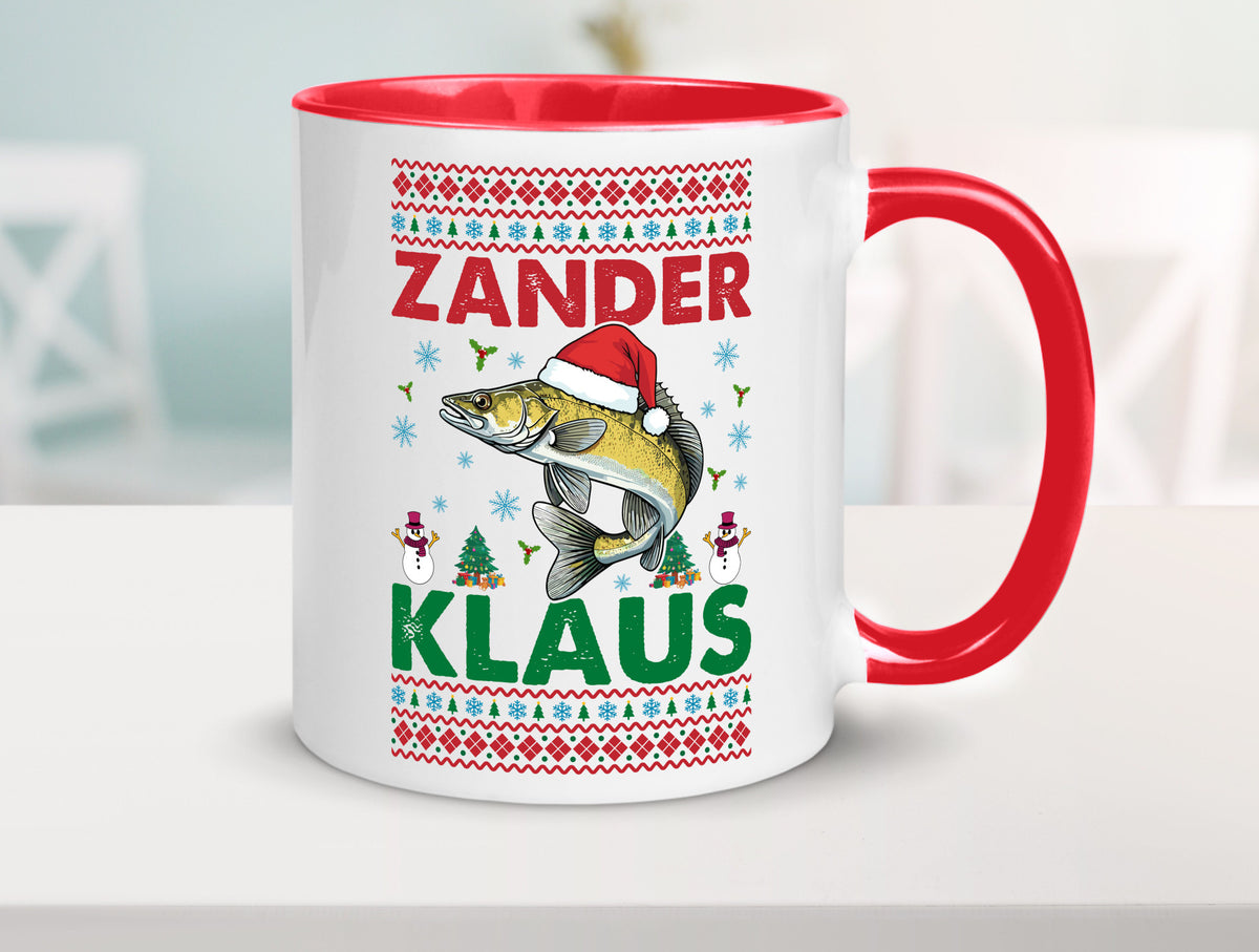 Zander Klaus | Ugly Christmas Angler Angeln v2 Geschenk Humor Geschenkidee Tasse