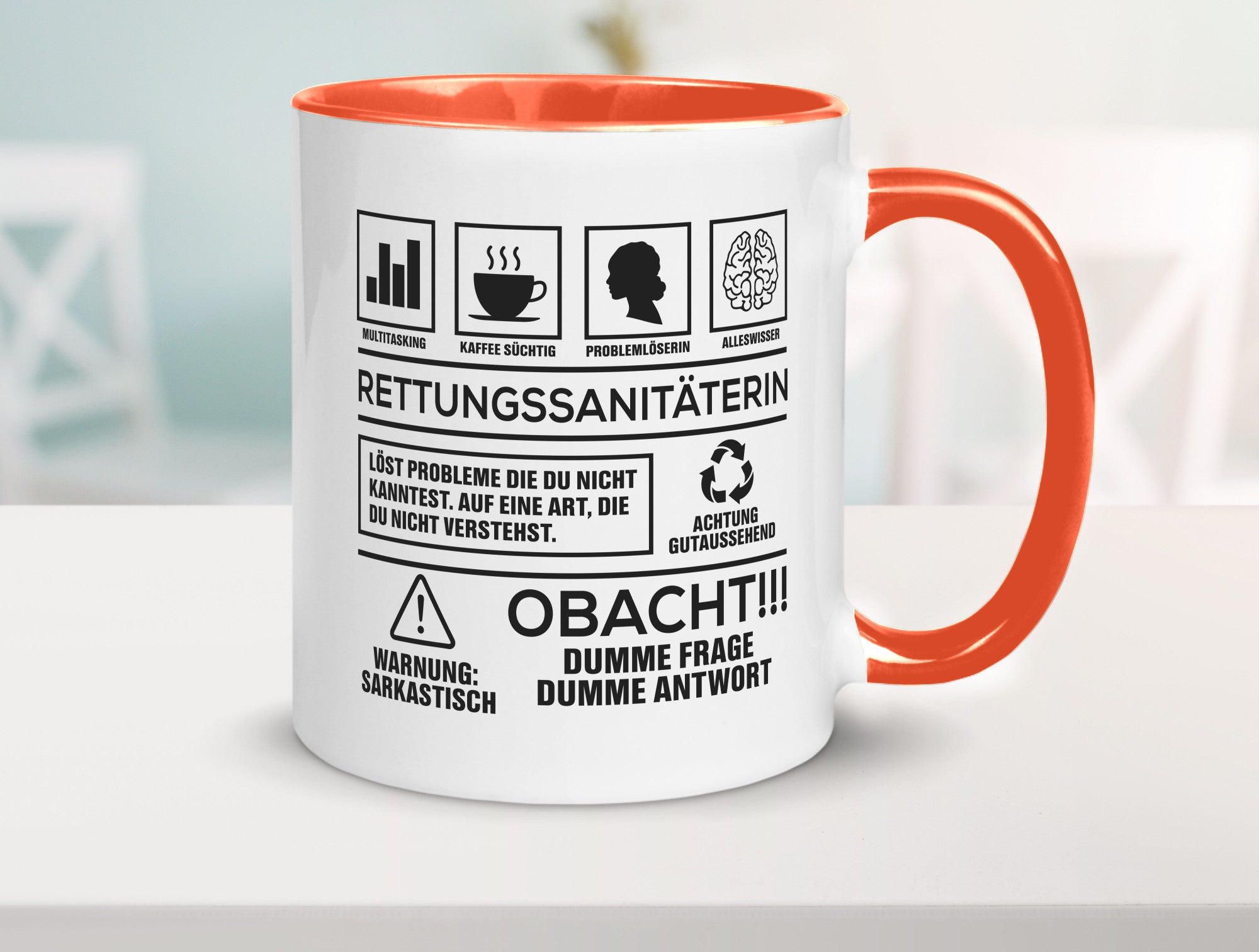 Achtung Probleme Rettungssanitäterin | Sanitäter Geschenkidee Humor Tasse