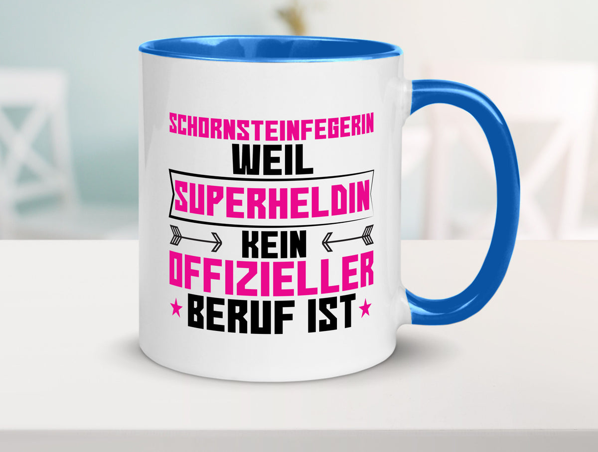 Superheldin Schornsteinfegerin | Kaminkehrer Handwerk Humor Geschenkidee Tasse