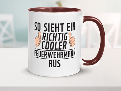 Richtig Cooler Feuerwehrmann | Feuerwehr Geschenkidee Humor Tasse