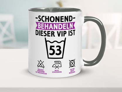 53 Geburtstag | schonend behandeln Jahre v2 lustiger Spruch Geschenk