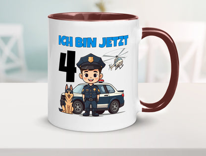 4. Geburtstag | 4 Jahre Polizei Kind Polizeiauto Humor Geschenkidee Tasse