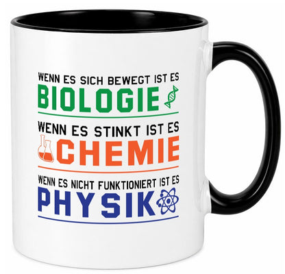 Biologie, Chemie, Physik | Reagenzglas lustig Humor Geschenkidee Geschenk Tasse