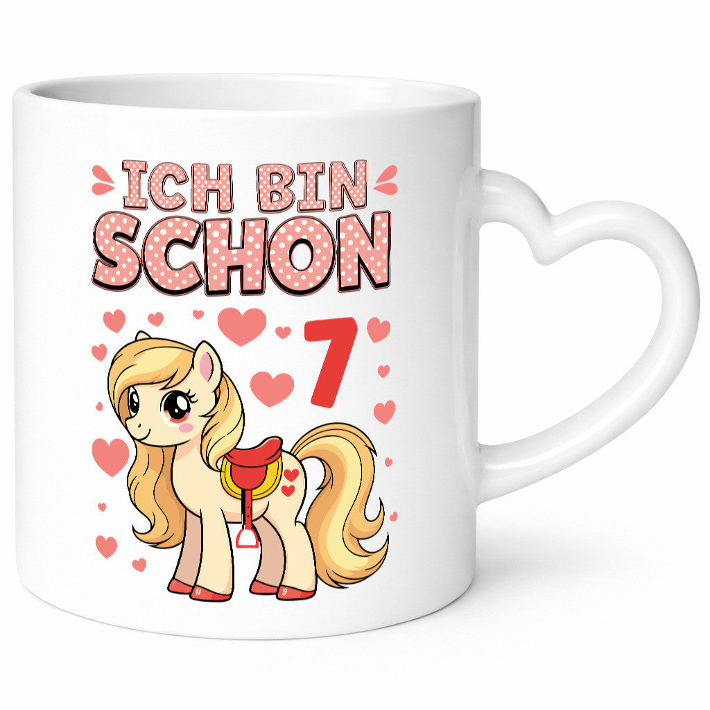 7. Geburtstag | 7 Jahre Mädchen Reiten Pony lustiger Spruch Geschenk