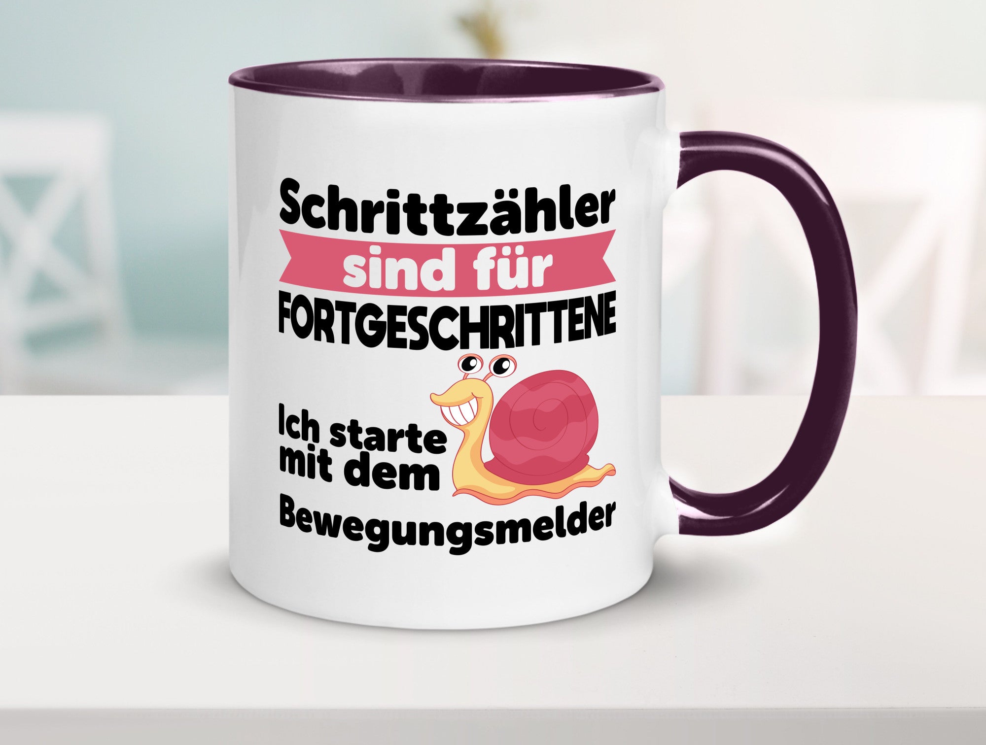 Schrittzähler Fortgeschrittene, Bewegungsmelder | Schnecke Geschenk Humor