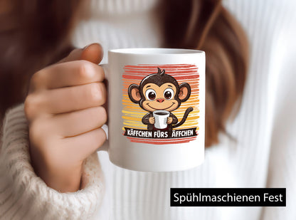 Käffchen fürs Äffchen | Kaffeetrinker Affe v2 lustiger Spruch Geschenk Humor