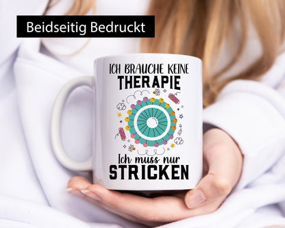 Keine Therapie, nur stricken | Wolle Stern Schmetterling lustig Humor