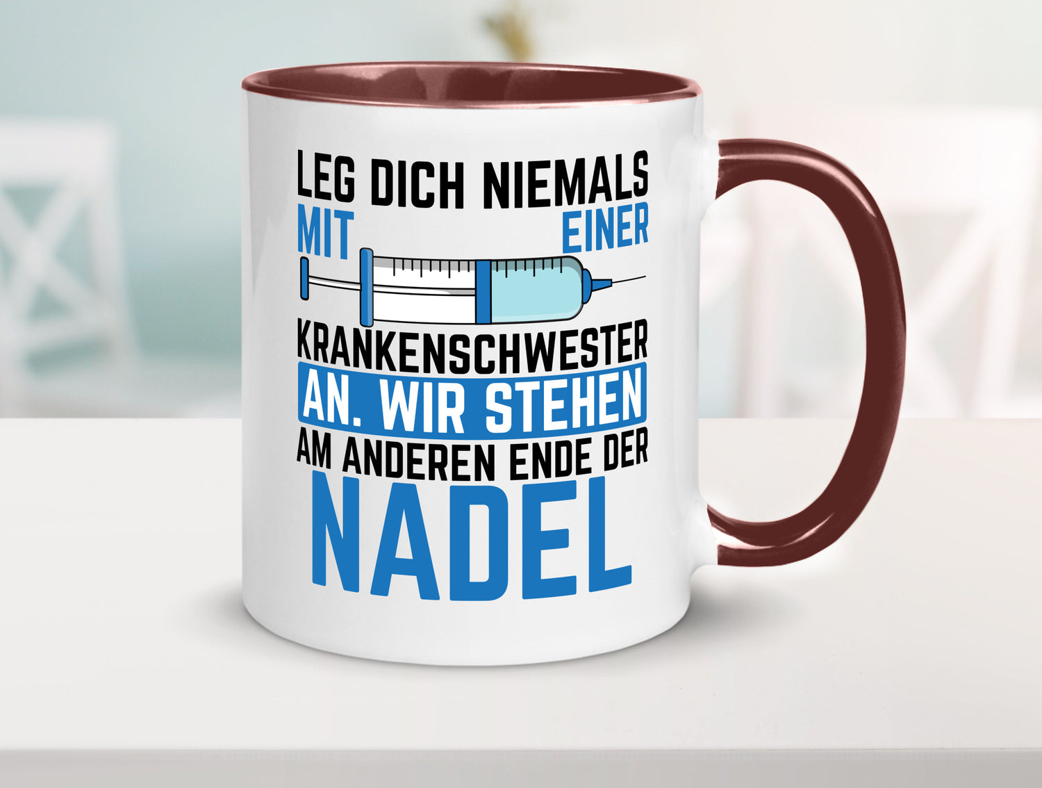 Krankenschwester anlegen | Nadel Spritze Klinik Spruch Geschenkidee Humor Tasse