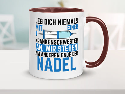 Krankenschwester anlegen | Nadel Spritze Klinik Spruch Geschenkidee Humor Tasse
