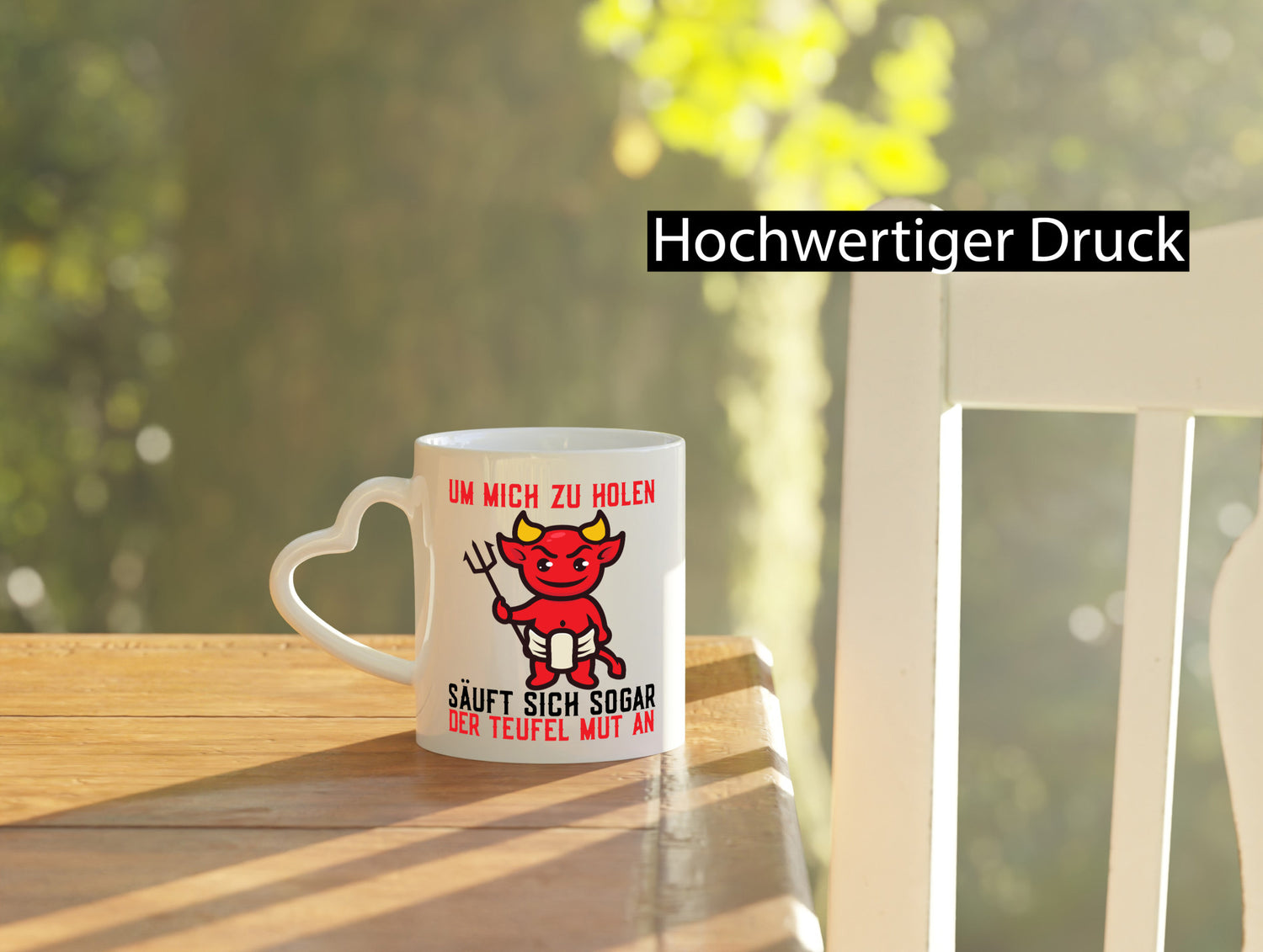 Um mich zu holen | Teufel Mut Hörner Selbstbewusst Geschenk Humor Geschenkidee