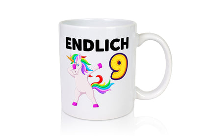 9. Geburtstag | endlich 9 Jahre Einhorn Mädchen Geschenkidee Humor Tasse