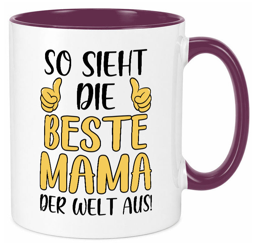 Beste Mama der Welt | Daumen hoch Geschenk Familie Geschenkidee lustiger Spruch Tasse