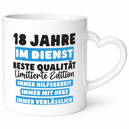 18 Jahre im Dienst | Jubiläum Arbeit v6 Geschenkidee Kollegen Büro Humor Tasse