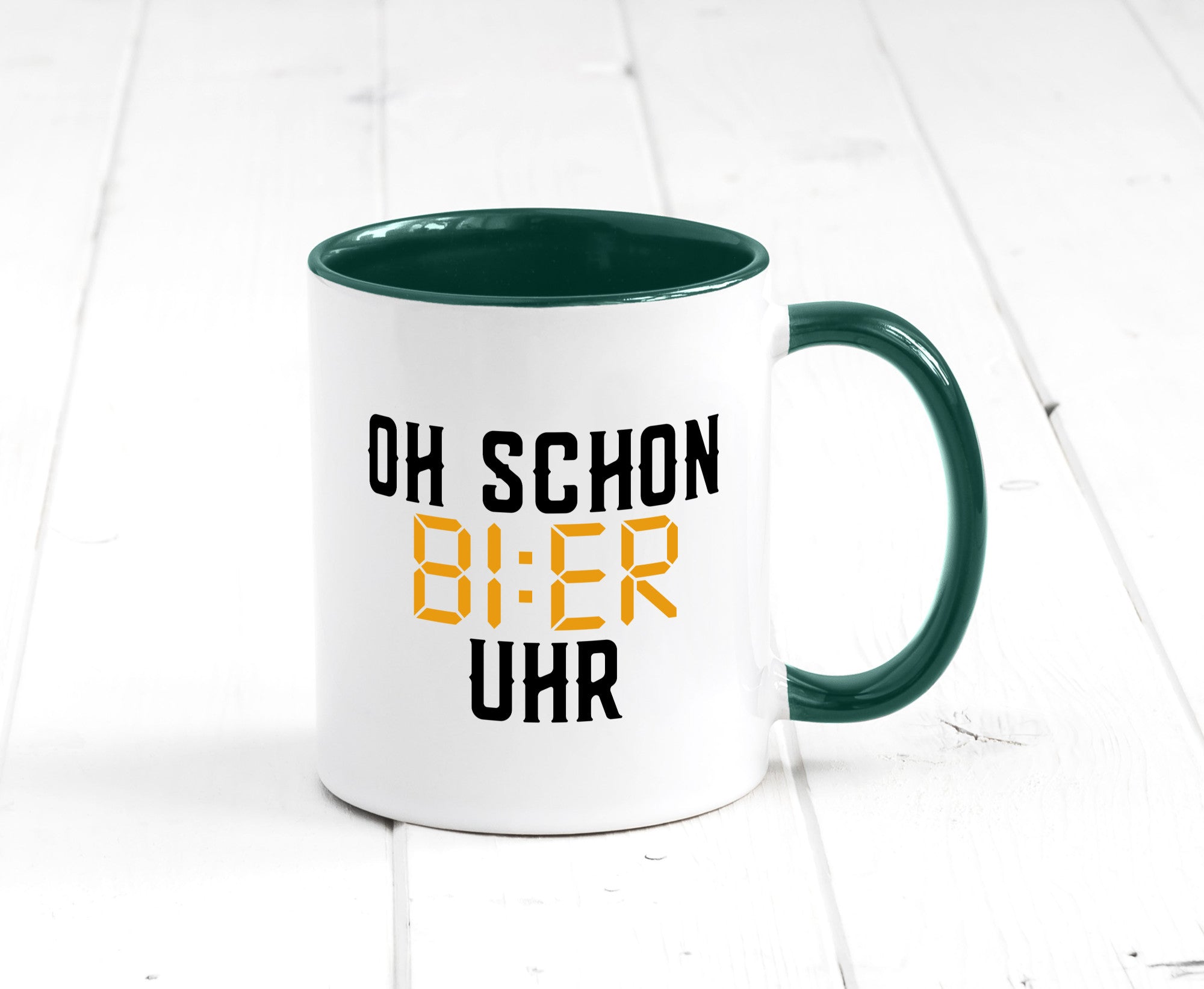 Oh schon Bier Uhr | Biertrinker Party Feiern Pils Humor Geschenkidee Tasse