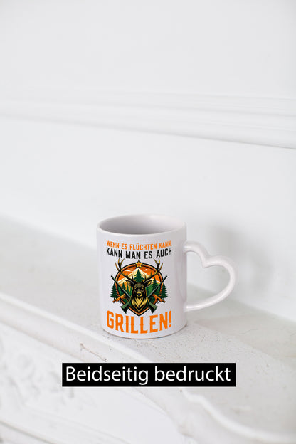 Wenn es flüchten kann man auch Grillen | Jäger Geschenk Humor Geschenkidee