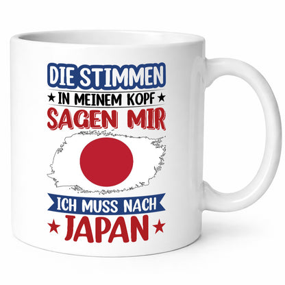 Japan | Urlaub Stimmen in meinem Kopf Traumland Geschenkidee Humor Tasse