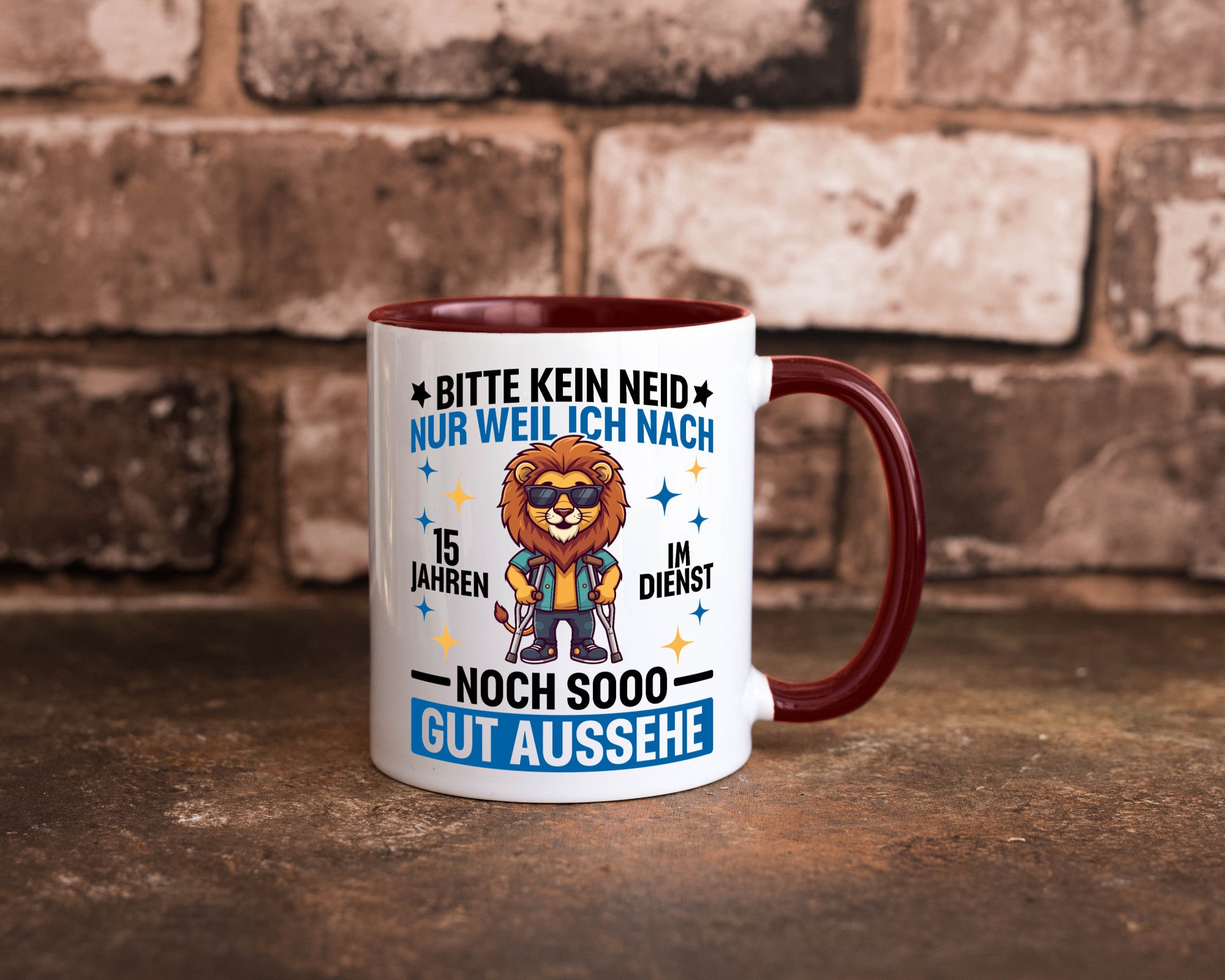 15 Jahre im Dienst | Arbeitsjubiläum Arbeit lustig Kollegen Büro Geschenk Tasse
