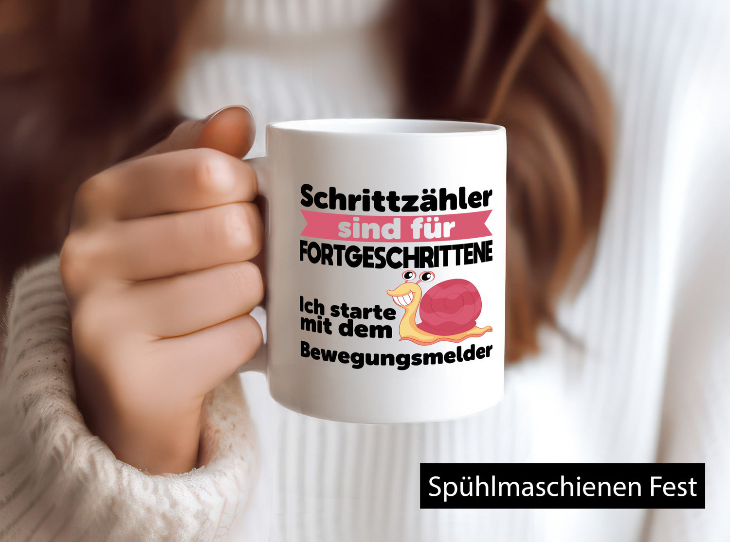 Schrittzähler Fortgeschrittene, Bewegungsmelder | Schnecke Geschenk Humor