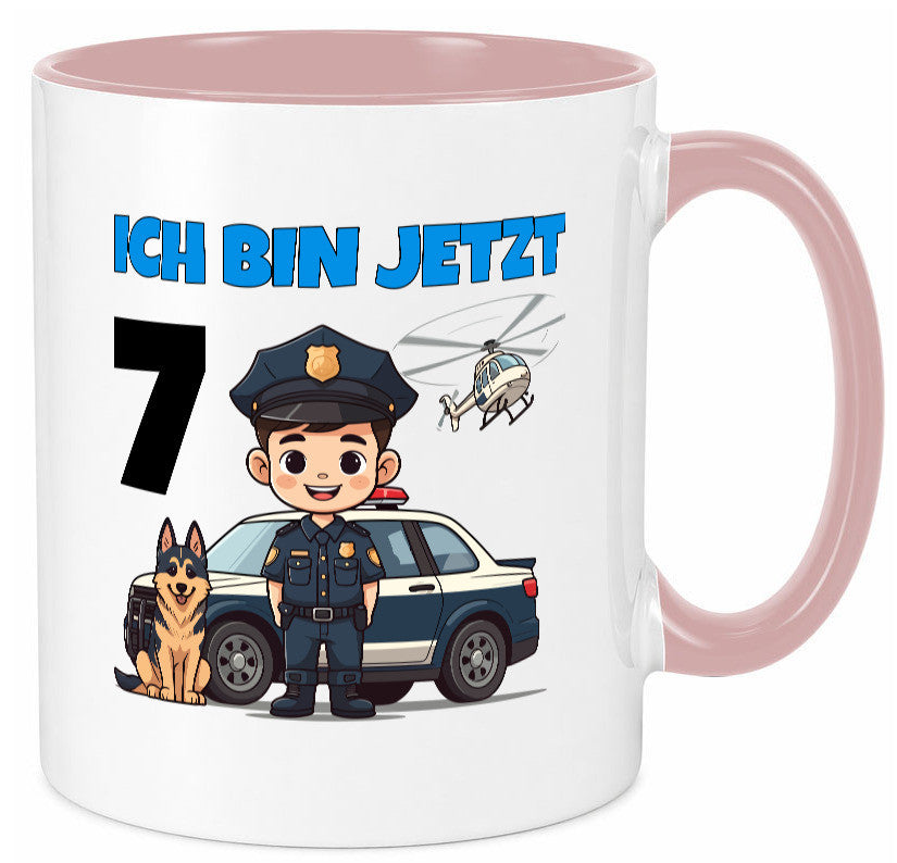 7. Geburtstag | 7 Jahre Polizei Kind Polizeiauto Humor Geschenkidee Tasse
