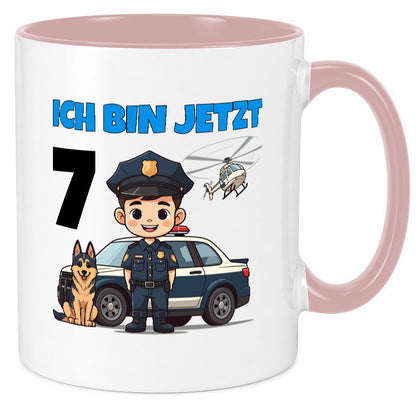 7. Geburtstag | 7 Jahre Polizei Kind Polizeiauto Humor Geschenkidee Tasse