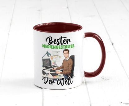 Bester Mediengestalter | Medien v2 Geschenk Humor Geschenkidee lustiger Spruch Tasse