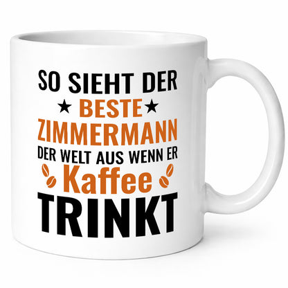 Kaffee trinkt: Zimmermann | Handwerker Holzbau Geschenk Humor Geschenkidee