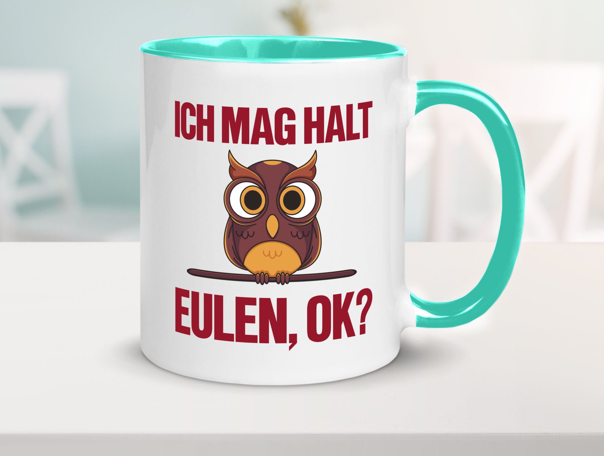 Ich mag Eulen | Spruch süße Eule Motiv lustiger Geschenk Humor Geschenkidee