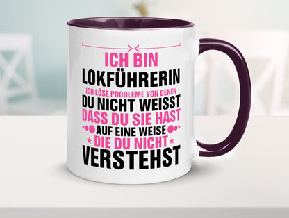 Löse Probleme: Lokführerin | Zug Beruf v2 Humor Arbeit Kollegen Büro