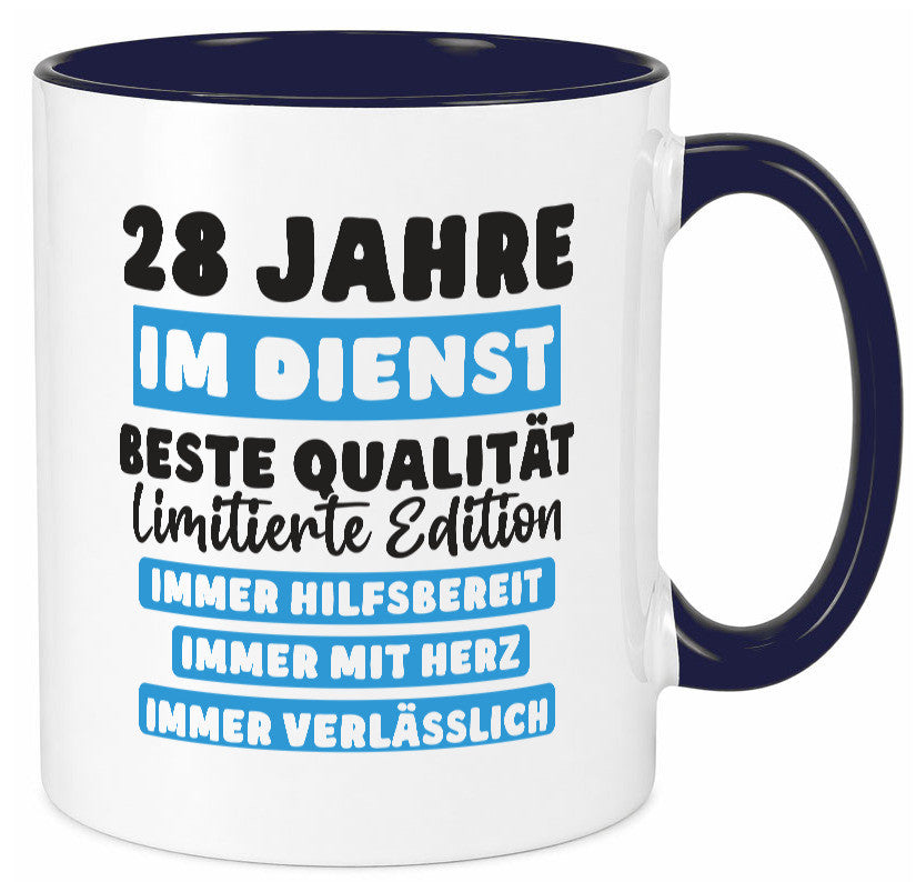 28 Jahre im Dienst | Jubiläum Arbeit v6 lustig Kollegen Büro Geschenk Tasse