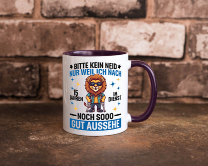 15 Jahre im Dienst | Arbeitsjubiläum Arbeit lustig Kollegen Büro Geschenk Tasse