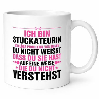 Löse Probleme: Stuckateurin | Innenausbau Humor Geschenkidee Tasse