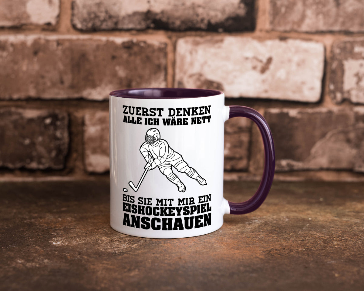 Eishockeyspiel | Eishockeyfan Tasse Eishockeyspieler Humor Geschenkidee