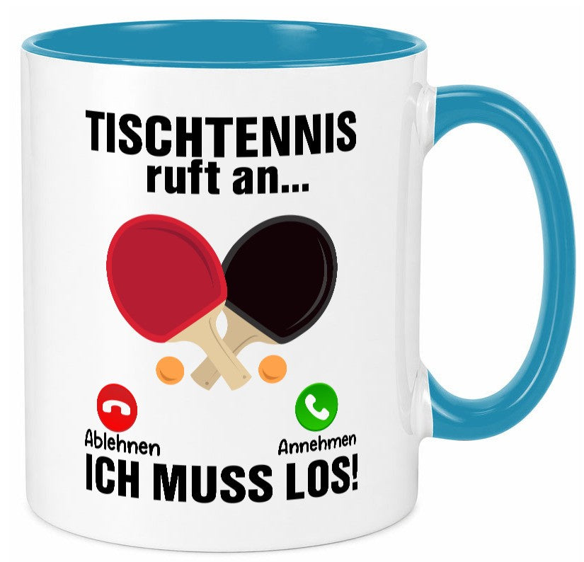 Tischtennis ruft an | Tennis spielen v2 Humor Geschenkidee Tasse