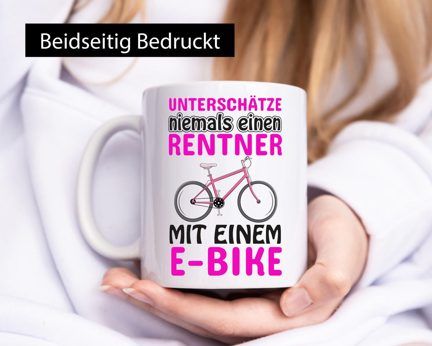 Rentner mit E-Bike | Fahrrad Tasse Rente Humor Geschenk Ruhestand Jubiläum