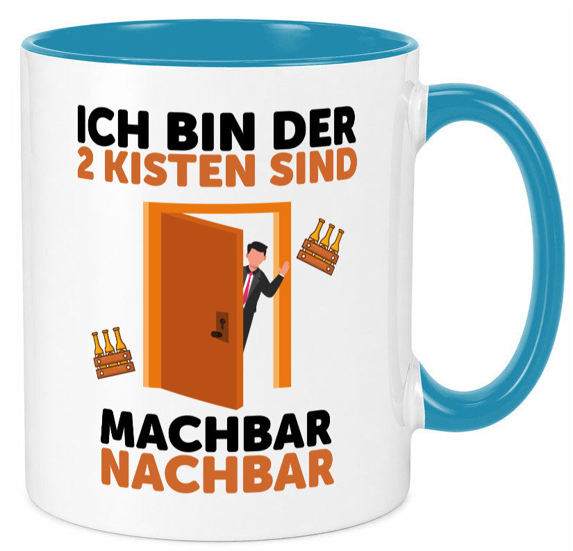 2 Kisten Bier | witziger Spruch Nachbar Einweihung Humor Geschenkidee Tasse