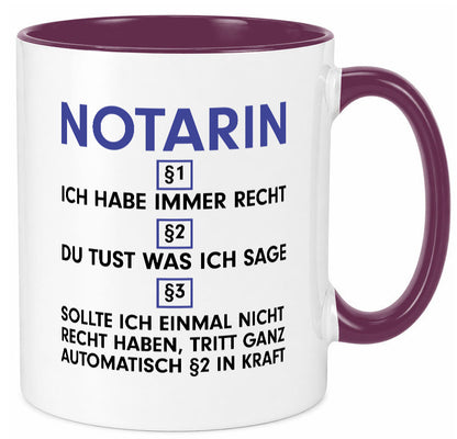 Ich habe immer Recht Notarin | Juristin v2 lustiger Spruch Geschenk Humor