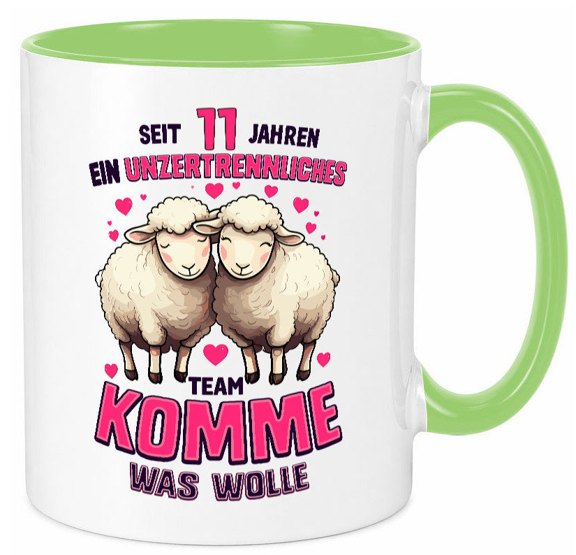 11 Jahre Verheiratet | ein Team Ehepaar v2 Humor Geschenkidee Tasse