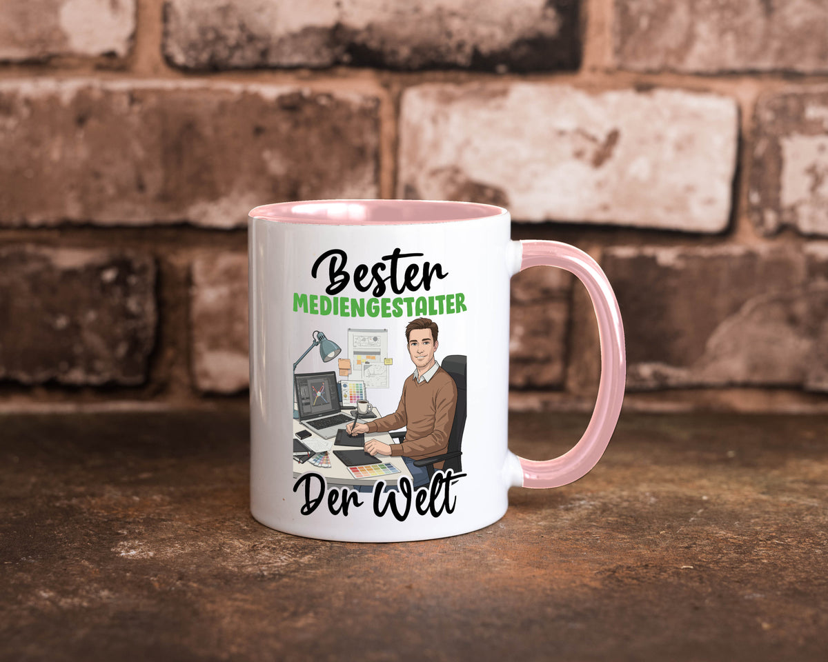 Bester Mediengestalter | Medien v2 Geschenk Humor Geschenkidee lustiger Spruch Tasse