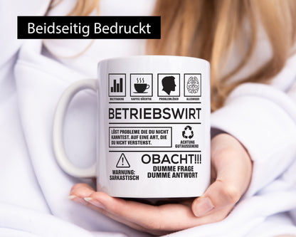 Achtung Probleme Betriebswirt | Betriebswirtschaft lustig Humor Geschenkidee Tasse