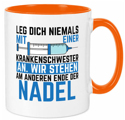 Krankenschwester anlegen | Nadel Spritze Klinik Spruch Geschenkidee Humor Tasse