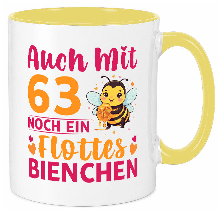 63. Geburtstag | Flottes Bienchen 63 Jahre lustiger Spruch Geschenk Tasse