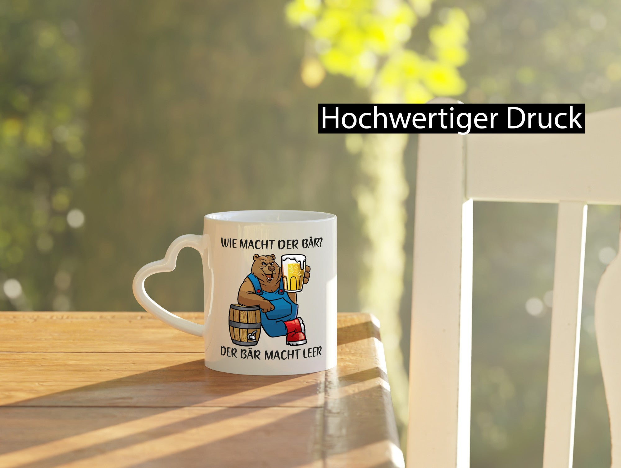 Wie macht der Bär | Bier leer Trinken Geschenkidee Humor Tasse