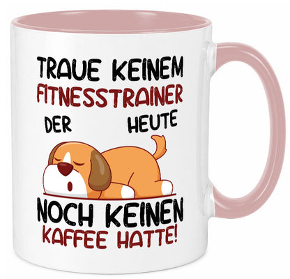 Traue keinem Fitnesstrainer | Personal Trainer Sport lustig Humor Geschenkidee Tasse