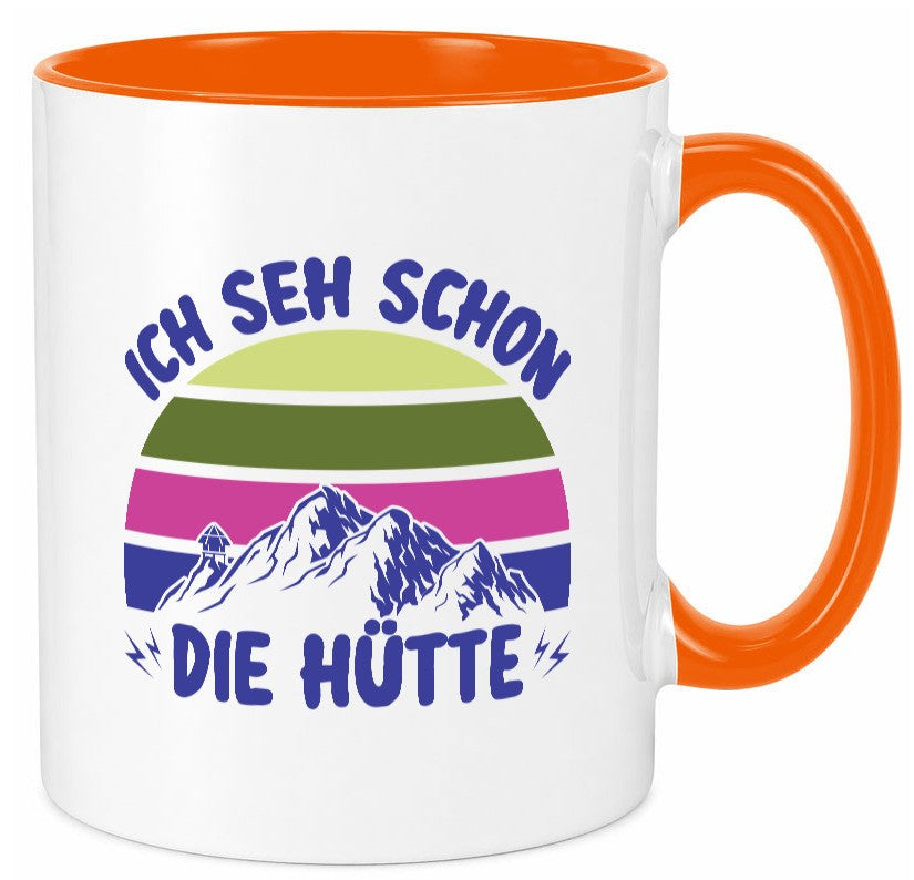 Ich seh schon die Hütte | Berge lustig Humor Geschenkidee Geschenk Tasse