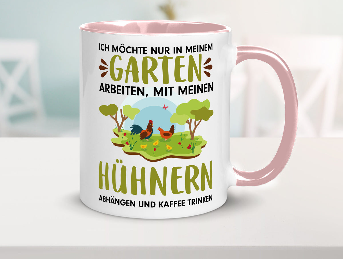 Garten Hühner | Gartenarbeit Tasse Bauernhof Spruch lustiger Geschenk Arbeit
