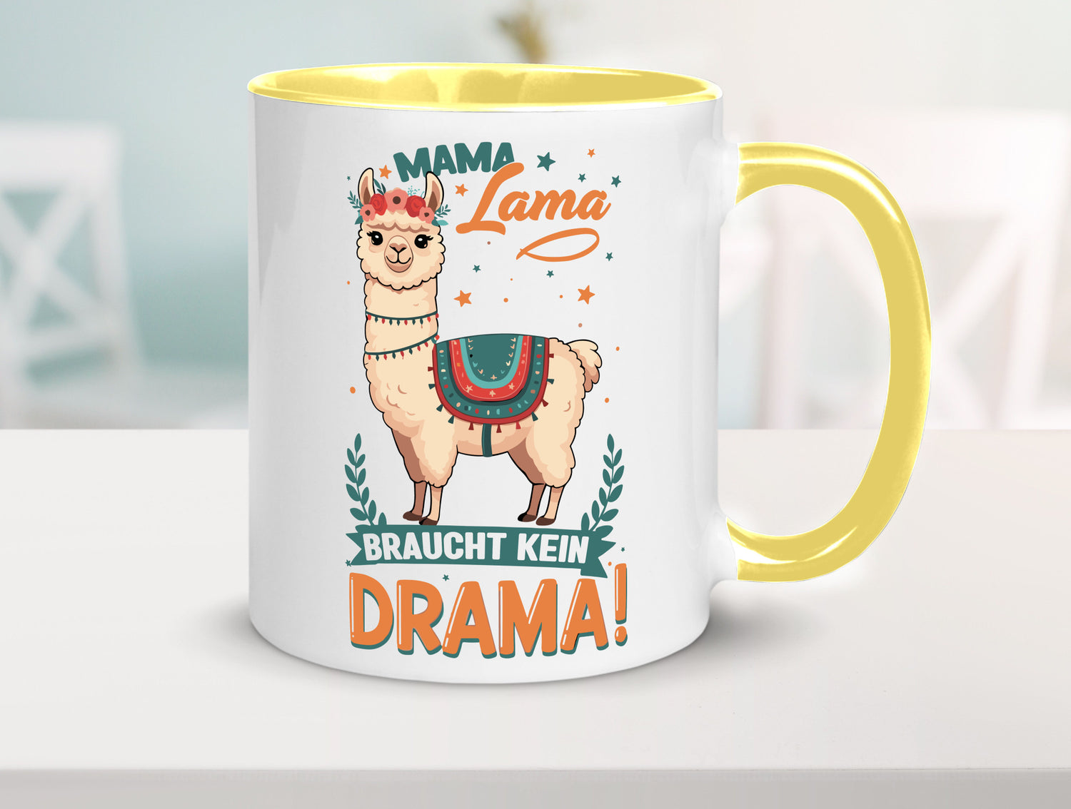 Mama Lama braucht kein Drama | Muttertag Humor Familie Geschenkidee Tasse